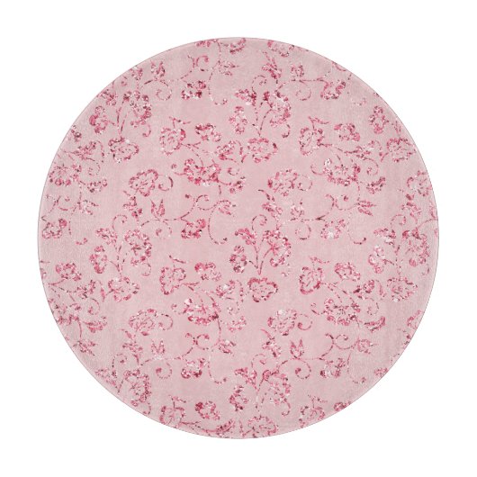 Romantischer rosafarbener Glitzer Schneidebrett (Vorderseite)