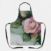 Romantischer rosafarbener Rosenblüten-Brautstrauß Schürze (Vorderseite)
