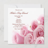 Romantischer Rose Bouquet & Petals Mütter Tag Einladung (Rückseite)