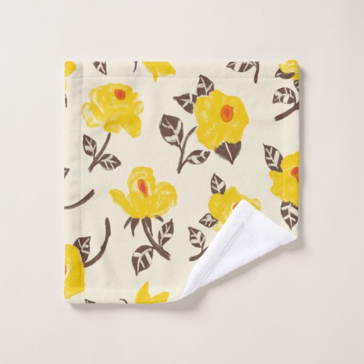 Romantischer Rose Garten Badhandtuch Set (Waschlappen)