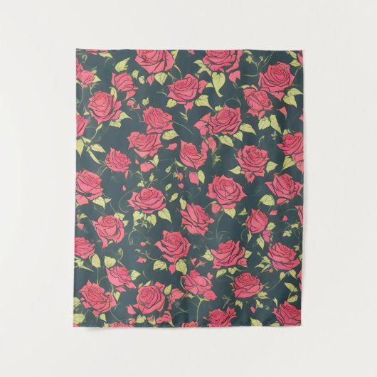 Romantischer Rose Garten Wandteppich (Vorderseite)