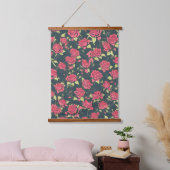 Romantischer Rose Garten Wandteppich Mit Holzrahmen (Schlafzimmer)