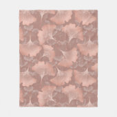 Romantischer Rosé Ginkgo Blätter Gold Botanik Fleecedecke (Vorderseite)