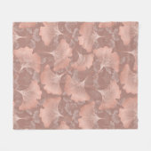 Romantischer Rosé Ginkgo Blätter Gold Botanik Fleecedecke (Vorderseite (Horizontal))