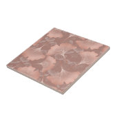 Romantischer Rosé Ginkgo-Blätter Gold Botanik Fliese (Seite)