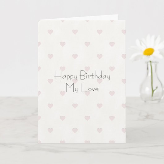 Romantischer Rosé-Herz-Geburtstag Karte (Kleine Pflanze)