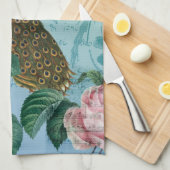 Romantischer Rosen-Musical-Pfau Geschirrtuch (Viertel Falte)