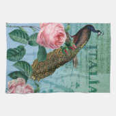 Romantischer Rosen-Musical-Pfau Geschirrtuch (Horizontal)