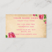 Romantischer Rosengarten Beruflich Visitenkarte (Rückseite)