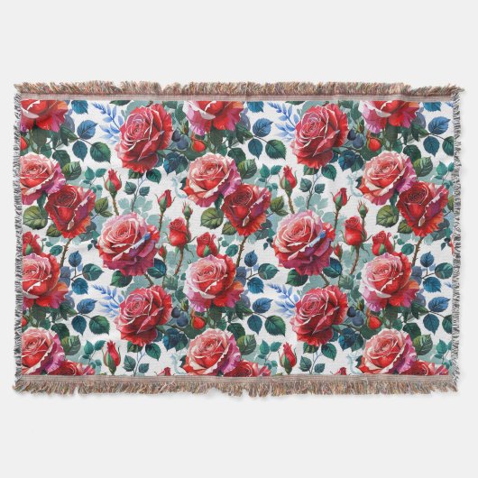 Romantischer Rosengarten-Druck Decke (Vorderseite)