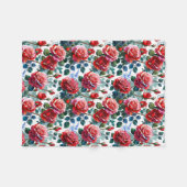 Romantischer Rosengarten Druck Fleecedecke (Vorderseite (Horizontal))