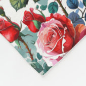 Romantischer Rosengarten Druck Fleecedecke (Ecke)