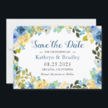 Romantischer Rosengarten Save the Date<br><div class="desc">Romantische Blue Yellow Rose Garden Save the Date Karte</div>