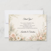 Romantischer Rosengarten Serenity Hochzeit Dankeskarte (Vorderseite)