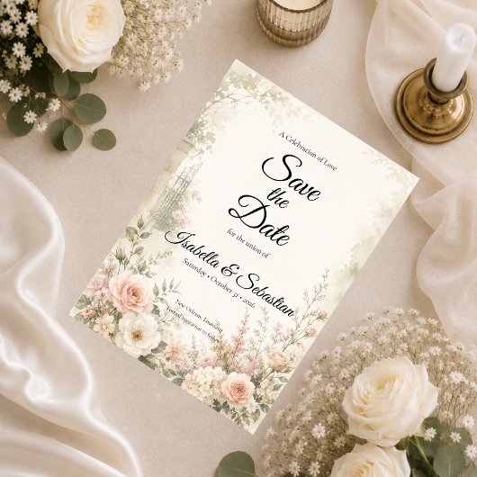 Romantischer Rosengarten Serenity Hochzeit Save The Date