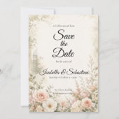 Romantischer Rosengarten Serenity Hochzeit Save The Date (Vorderseite)