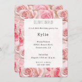 Romantischer Rosengebirge Geburtstag Einladung (Vorne/Hinten)