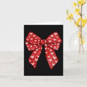 Romantischer Roter Bow Valentinstag Herz Coquette  Karte (Gelbe Blume)