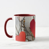 Romantischer roter Herzen Akzent Kaffeebecher | Sü Tasse (Links)