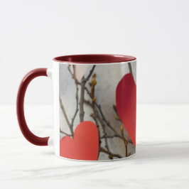 Romantischer roter Herzen Akzent Kaffeebecher | Sü Tasse