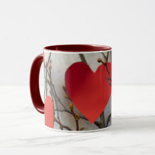 Romantischer roter Herzen Akzent Kaffeebecher Sü Tasse