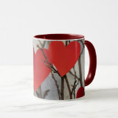 Romantischer roter Herzen Akzent Kaffeebecher | Sü Tasse (VorderseiteRechts)