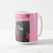 Romantischer roter Herzrahmen mit individuellem Fo Kaffeetasse (VorderseiteRechts)
