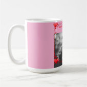 Romantischer roter Herzrahmen mit individuellem Fo Kaffeetasse (Links)