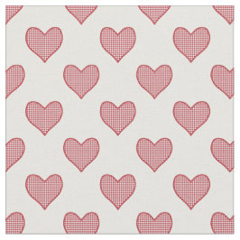 Romantischer Roter Karo Gingham Hearts Custom Fabr Stoff