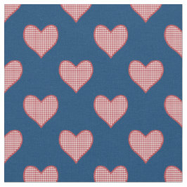 Romantischer Roter Karo Gingham Hearts Custom Fabr Stoff