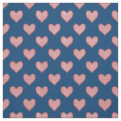 Romantischer Roter Karo Gingham Hearts Custom Fabr Stoff (Muster)