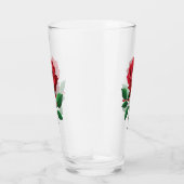 Romantischer roter Rosen Botanik Glasbecher Glas (Rechts)