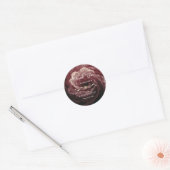 Romantischer roter Rosen Burgunder Hochzeit-Aufkle Runder Aufkleber (Umschlag)