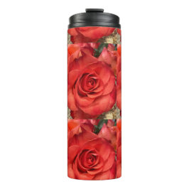 Romantischer roter Rosen-Makro-Thermal-Tumbler Thermosbecher