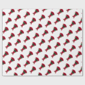 Romantischer roter Rosenblumenstrauß Geschenkpapier (Flach)