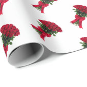 Romantischer roter Rosenblumenstrauß Geschenkpapier (Rolleneckpunkt)