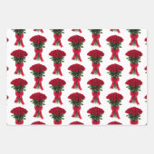 Romantischer roter Rosenblumenstrauß Geschenkpapier Set (Vorderseite)