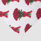 Romantischer roter Rosenblumenstrauß Seidenpapier (Detail)