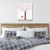 ROMANTISCHER ROTER SCHWARZER HEIZENBAUM MIT SCHWEI LEINWANDDRUCK (Insitu (Schlafzimmer))
