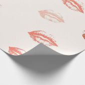 Romantischer roter und rosa Lippenstift-Kuss Geschenkpapier (Ecke)