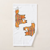 Romantischer Rotfuchs Orange auf Weiß Badhandtuch Set (Handtuch)