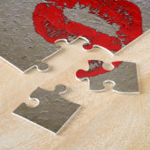 Romantischer Rotweingläser I des Kusses Liebe-Wein Puzzle (Seite)