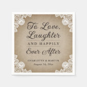 Romantischer Rustikaler Burlap und Hochzeit Napkin Serviette (Vorderseite)