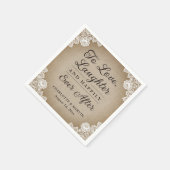 Romantischer Rustikaler Burlap und Hochzeit Napkin Serviette (Ecke)