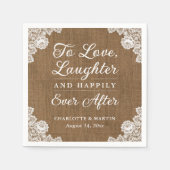 Romantischer Rustikaler Burlap und Hochzeit Napkin Serviette (Vorderseite)