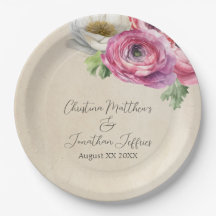 Romantischer Rustikaler Rosa & Weißer Ranunculus