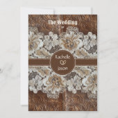 Romantischer rustikaler Western Land Leder und Spi Einladung (Vorderseite)