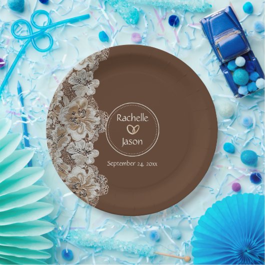 Romantischer rustikaler Western Land Leder und Spi Pappteller (Party)