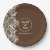 Romantischer rustikaler Western Land Leder und Spi Pappteller (Vorderseite)