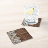 Romantischer rustikaler Western Land Leder und Spi Rechteckiger Pappuntersetzer (Vor Ort)